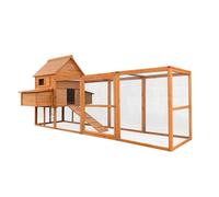 Wiltec Poulailler 310 x 150 x 150 cm - en Bois - Nichoir et Enclos ave