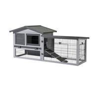 Wiltec Poulailler avec Nichoir, Enclos & Pondoir - 1440 x 525 x 685 mm - en Bois Sapin - Toit bitumé - avec Grillage et Bac à crottes - Maison pour Petits Animaux, Poules, volaille Clapier