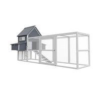 Wiltec Poulailler avec Nichoir & Enclos - 3100 x 1500 x 1500 mm - en Bois - avec Bac à crottes Amovible - Cage Maison pour Petits Animaux, Poules, volaille Clapier Basse-Cour