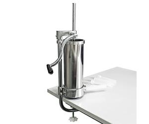 Wiltec Poussoir à saucisse - 630 x 120 x 120 mm - Capacité 3,5 l - en Acier inoxydable - Machine de remplissage pour chair - 4 buses incluses