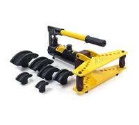 Wiltec Presse à cintrer hydraulique Cintreuse 6 Tonnes 6 Matrices Machine 325 x 385 x 215 mm Cintrage précis à 90° Pliage Tubes Ø6,3