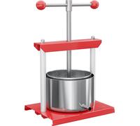 Wiltec Presse à fruits à vis – 300 x 250 x 455 mm – capacité 6 L – double Cuve en Acier inoxydable – Pressoir manuel facile à nettoyer pour Moût de pomme poire raisins baies – Vin Cidre