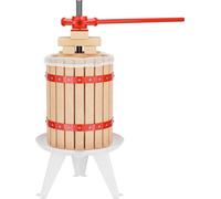 WilTec Presse à Fruits Manuelle 18L Bois de hêtre 285x581mm Broche métallique Pressoir Torchon Pressage Vin Fruit Chêne Cidre Presse- Pomme Agrumes Moût Extracteur Broyeur Baies