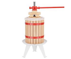 WilTec Presse à Fruits Manuelle 18L Bois de hêtre 285x581mm Broche métallique Pressoir Torchon Pressage Vin Fruit Chêne Cidre Presse- Pomme Agrumes Moût Extracteur Broyeur Baies
