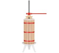 Wiltec Presse à fruits manuelle 30L Bois de hêtre 285x581mm Broche métallique Pressoir Torchon Pressage Vin Fruit Chêne Cidre Presse