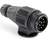 Wiltec Prise de remorque 13 Broches – 12 V – Adaptateur en plastique – Feu de stop Clignotant pour Véhicule – Éclairage Sécurité routière de voitures