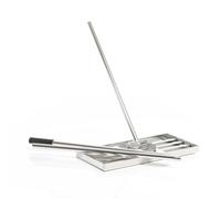 Wiltec Raclette de Gazon Taille M - 750 x 250 x 2000 mm - en Acier INOX - avec Manche 2 m - Grattoir de Jardin Râteau niveleur pour Sabler et Niveler