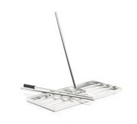 Wiltec Raclette de Gazon Taille XL - 1000 x 260 x 2000 - en Acier INOX - avec Manche 2 m - Grattoir de Jardin Râteau niveleur pour Sabler et Niveler