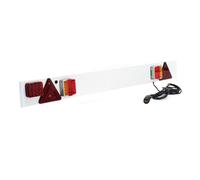 WilTec Rampe d’éclairage LED pour Remorque 7 Broches - Largeur 137 cm & Câble de 6 m - avec Feux arrière Feu Stop, Clignotants, etc. - Plaque de signalisation Voiture routière