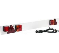 Wiltec Rampe d’éclairage pour Remorque 7 Broches – Largeur 137 cm & Câble de 6 m – avec Feux arrière Feu stop, Clignotants, etc. – Plaque de signalisation voiture routière