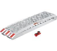 Wiltec Rampe de chargement pliable 2230 x 290 x 100 mm – capacité de charge max. 340 kg – en Aluminium – profil à trous – Rampe d'accès utilitaire moto ATV quad remorque