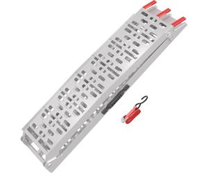 Wiltec Rampe de Chargement Pliable 2260 x 295 mm - capacité de Charge Max. 340 kg - en Aluminium - Profil à Trous - Rampe d'accès Utilitaire Moto ATV Quad remorque