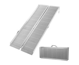 Wiltec Rampe pour Fauteuil Roulant - 1830 x 720 x 50 mm - capacité de Charge 270 kg - en Aluminium - Profil antidérapant - Rampe d'accès 2X Pliable Mobile pour Chaise Roulante, Handicapé, PMR