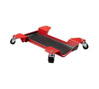 Wiltec Rane moto Chariot roulant Moto Déplacement Rail 60 x 42 x 7,5 cm Rouge Aide à manœuvre Stationnement Support Charge jusqu’à 250 kg Range-moto Accessoire Réparation Rangement