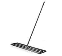 Wiltec Râteau de nivellement 1219 x 254 x 2050 mm Noir 4,5 kg Acier fin Raclette de gazon Niveleur avec manche 2 m Extensible Racloi