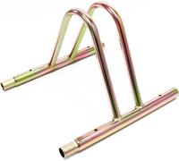 Wiltec Râtelier pour 1 vélo, 395 x 390 x 260 mm, Extensible, Montage au sol, Support bicyclette en acier anodisé, Pied béquille de stationnement
