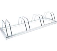 Wiltec Râtelier pour 4 vélos, 1240 x 395 x 195 mm, Montage au sol et mural, Support bicyclette en acier galvanisé, Pied béquille de stationnement