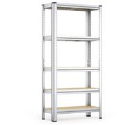 Wiltec Rayonnage pour charges lourdes 180 x 90 x 30 cm charge totale 875 kg rayonnage à emboîter en acier galvanisé rack de stock