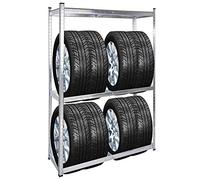 WilTec Rayonnage pour pneus 795 kg Rack à pneus 180x120x40cm Etagère d’Atelier Charge Lourde Stockage
