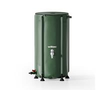 Wiltec Récupérateur Eau de Pluie Pliable 100 litres, citerne Souple en PVC avec Fermeture éclair, Robinet et Couvercle, réservoir Irrigation Jardin