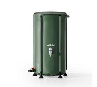 Wiltec Récupérateur Eau de Pluie Pliable 100 litres, citerne Souple en PVC avec Fermeture éclair, Robinet et Couvercle, réservoir Irrigation Jardin