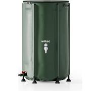 Wiltec Récupérateur eau de pluie pliable 250 litres, citerne souple en PVC avec fermeture éclair, robinet et couvercle, réservoir irrigation jardin