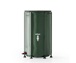 Wiltec Récupérateur Eau de Pluie Pliable 250 litres, citerne Souple en PVC avec Fermeture éclair, Robinet et Couvercle, réservoir Irrigation Jardin