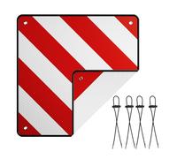 Wiltec Réflecteur de signalisation 2 en 1 - 50 x 50 cm - Panneau danger avertissement Italie et Espagne - Homologué pour porte vélos, camping cars, etc.
