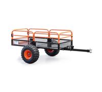 Wiltec Remorque basculante - 2159 x 1219 x 762 mm - capacité 680 kg - avec Grille et Parois Amovibles - pour Tondeuse autoportée ATV Jardinage Transport