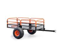 Wiltec Remorque basculante - 2159 x 1219 x 762 mm - capacité 680 kg - avec Grille et Parois Amovibles - pour Tondeuse autoportée ATV Jardinage Transport