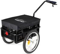 Wiltec Remorque pour vélo 50 kg max., 1450 x 575 x 730 mm, Attelage rapide, Charrette à bras, Transport de charges Randonnée Voyage, Chariot pour bicyclette