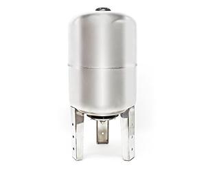 Wiltec Réservoir pression à vessie - 100 Litres - en Acier inoxydable - Version verticale - Surpresseur pour la surpression eau domestique - Réservoir Cuve suppresseur pour pompe