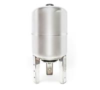 Wiltec Réservoir pression à vessie - 50 Litres - 1230 x 330 x 330 mm - en Acier inoxydable - Version verticale - Surpresseur pour la