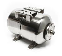 Wiltec Réservoir pression à vessie - 50 Litres - 550 x 360 x 375 mm - en Acier inoxydable - Version horizontale - Surpresseur pour la surpression eau domestique - Réservoir Cuve suppresseur pour pompe