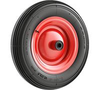 Wiltec Roue complète 4.00-8 pour Diable – 400 x 400 x 100 mm – Avec Chambre à air et Jante – Valve droite – capacité de charge max. 160 kg – pour Roue Brouette Chariot