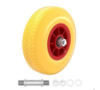 Wiltec Roue complète increvable 3.00-4 pour Diable - 260 x 75 mm - en PU/Polyuréthane - profil rainuré - Capacité de charge max. 105 kg - pour Brouette Chariot