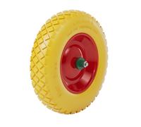 Wiltec Roue complète increvable 4.8/4.00-8 pour Diable - 390 x 90 mm - en PU/Polyuréthane - profil rainuré - Capacité de charge max. 160 kg - pour Brouette Chariot