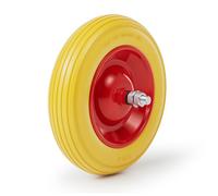 Wiltec Roue complète increvable 4.00-8 pour Diable - 392 x 92 mm - en PU/Polyuréthane - profil rainuré - Capacité de charge max. 160 kg - pour Brouette Chariot
