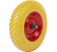 Wiltec Roue complète increvable 4.8/4.00-8 pour Diable - 390 x 90 mm - en PU/Polyuréthane - profil rainuré - Capacité de charge max. 160 kg - pour Brouette Chariot