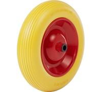 Wiltec Roue complète increvable 4.8/4.00-8 pour Diable – 392 x 92 mm – enPolyuréthane/ Polyuréthane – profil rainuré – Capacité de charge max. 180 kg – pour Brouette Chariot
