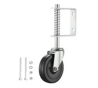 Wiltec Roue en Métal Gris pour Portail à Ressort 100 mm en PVC Ressort de Roue en Caoutchouc Capacité 68 kg Clôture de cour Portes H