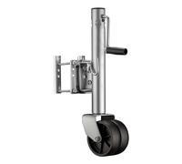 Wiltec Roue jockey double charges lourdes - 6" - Hauteur de levage max. 270 mm - Capacité max de 680 kg - Roulette avant pour Voitures Remorques Caravanes avec manivelle