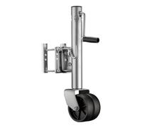 Wiltec Roue jockey double charges lourdes - 6" - Hauteur de levage max. 270 mm - Capacité max de 680 kg - Roulette avant pour Voitures Remorques Caravanes avec manivelle