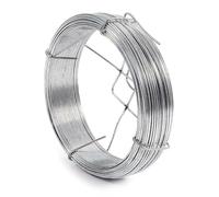 WilTec Rouleau de Fil de Jardin Ø 1,1mm x 50m Acier galvanisé Support 50m Cravate végétale Fil de tensionGrillage Fil d’Attache Support Plantes grimpantes Accessoire Culture Jardinage