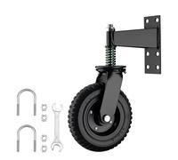 Wiltec Roulette de portail - 200 mm, capacité max. 275 kg - en Caoutchouc et Acier - rotative 360° - avec vis de montage - Roue de porte