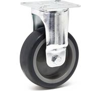 Wiltec Roulette fixe – Ø 75 mm – Capacité de charge 75 kg – Roue en plastique gris avec Plaque de montage – Dispositif de transport, usage sans traces