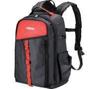 Wiltec Sac à dos à outils multipoches, 33 x 20 x 43 cm – Capacité de 30 kg – Sacoche outils à bretelles ajustable et 16 compartiments – Pour Jardinage, chantier, électriciens, plombiers, etc.