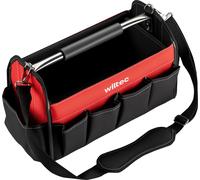 Wiltec Sac à outils 14 poches – 40 x 19 x 25 cm – pliant – 600D – avec Bandoulière réglable, Poignée, Poches intérieures et extérieures – Sacoche à outils multi-poches pour outillage