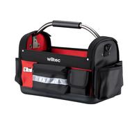 Wiltec Sac à outils 29 poches - 40 x 20 x 28 cm - pliant - 1680D - avec Bandoulière réglable, Poignée, Poches intérieures et extérie