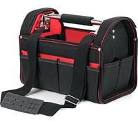 Wiltec Sac à outils XL – 44 x 22 x 25 cm – en PE – avec Bandoulière réglable, Poignée, Poches intérieures et extérieures, Porte-outils – Sacoche à outils multi-poches pour outillage